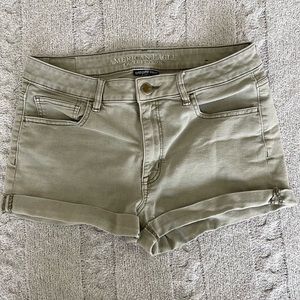 American Eagle Outfitters Hi-Rise Shortie Denim Rolled Leg Shorts